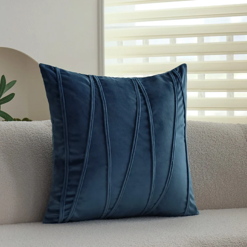 Samt-decorative pillow with quilted longitudinal stripes Stornfield
