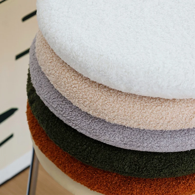 Round seat cushion made of teddy fleece with non-slip underside Stornfield