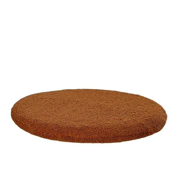 Round seat cushion made of teddy fleece with non-slip underside Stornfield