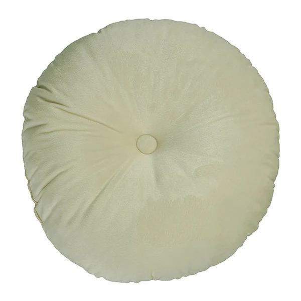 Round decorative velvet seat cushion with button center detail and extra soft plush cover Stornfield