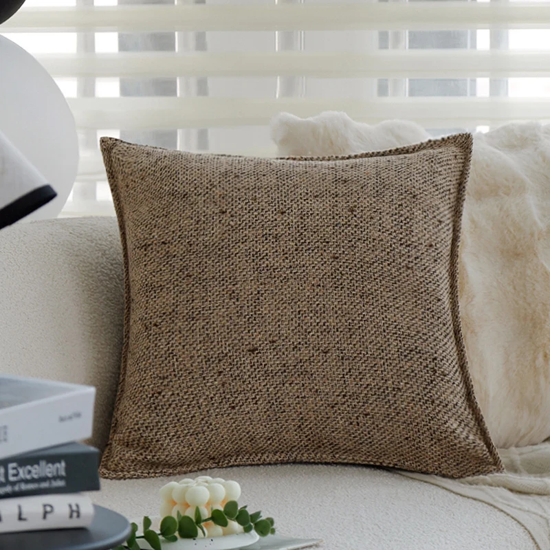 Rectangular decorative cushion with bouclé tweed structure Stornfield