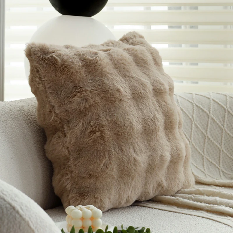 Rectangular decorative cushion with bouclé tweed structure Stornfield