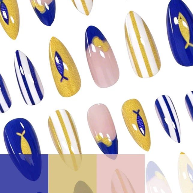 Artistic Summer-Themed Nail Art Enhancements Stornfield