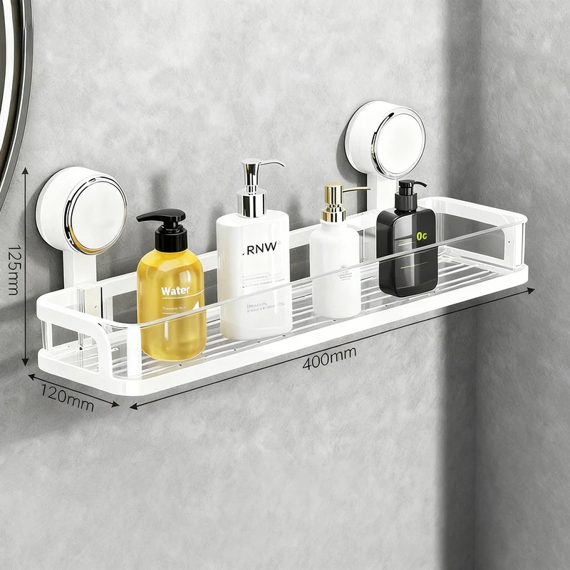 Badezimmer-Regal mit Saugnapf ohne Bohren