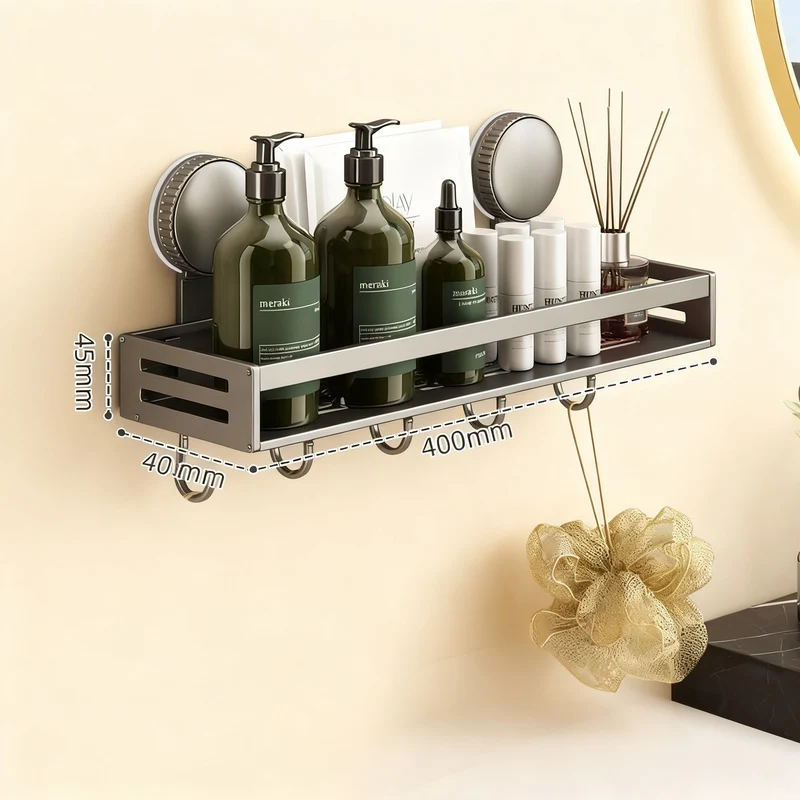 Badezimmer-Eckkorb mit Saugnapf aus Aluminium