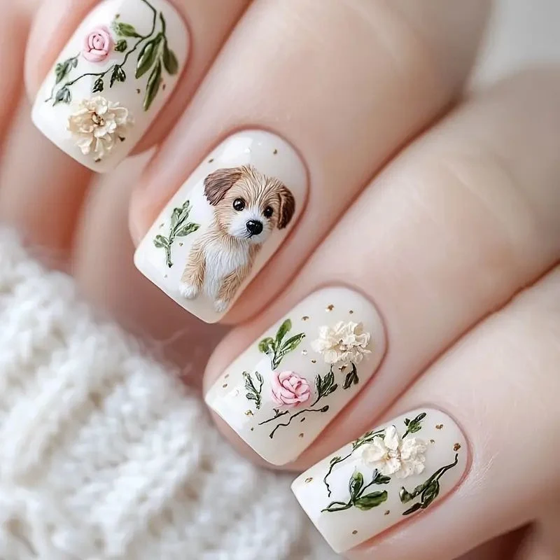Artistic Pet-Themed Nail Art Stornfield