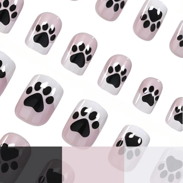 Artistic Paw Print Acrylic Nail Art Extensions Stornfield