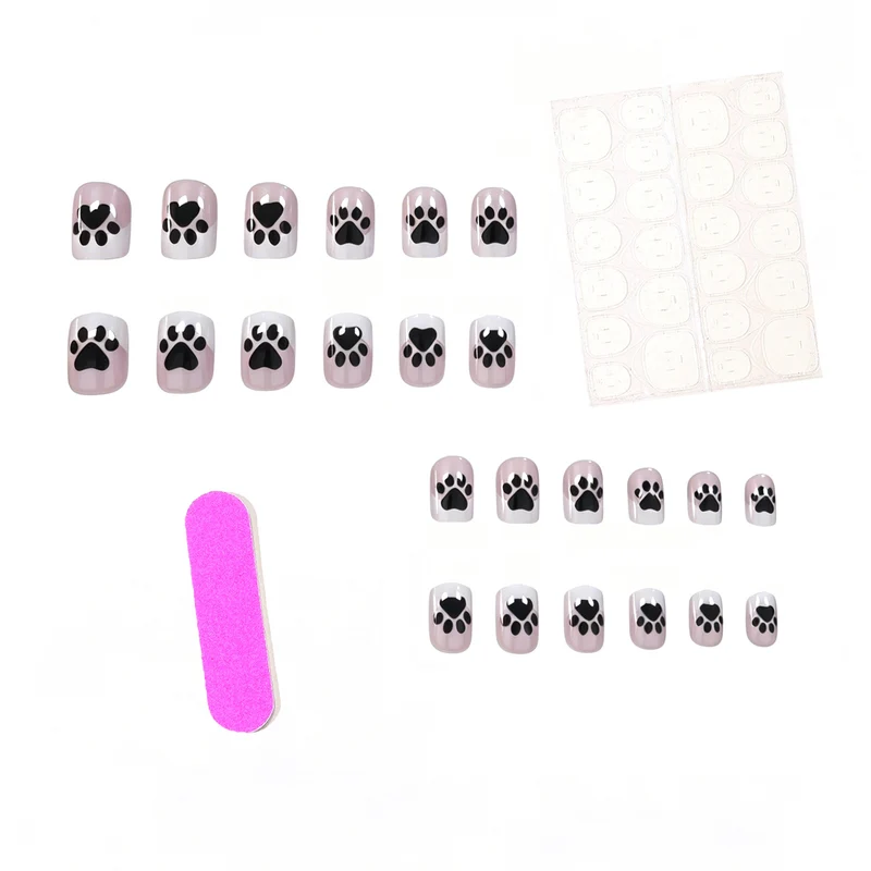 Artistic Paw Print Acrylic Nail Art Extensions Stornfield