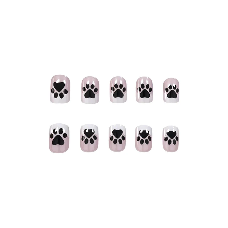 Artistic Paw Print Acrylic Nail Art Extensions Stornfield