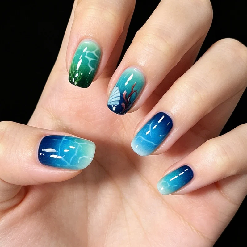 Artistic Ocean-Inspired Nail Art Enhancements Stornfield