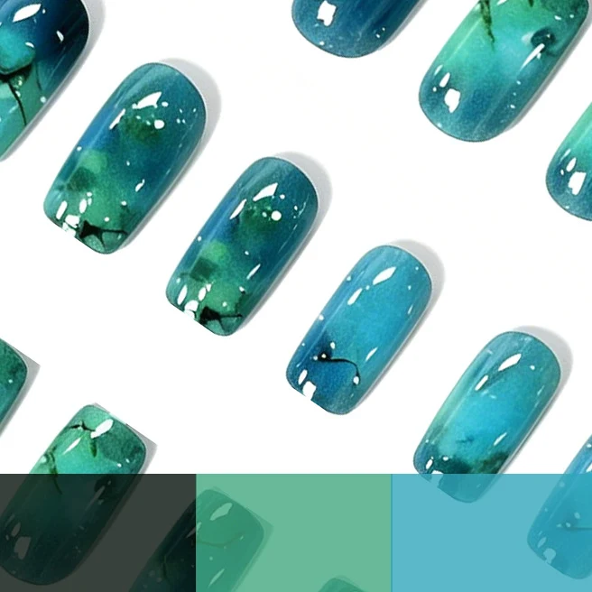 Artistic Ocean-Inspired Nail Art Stornfield