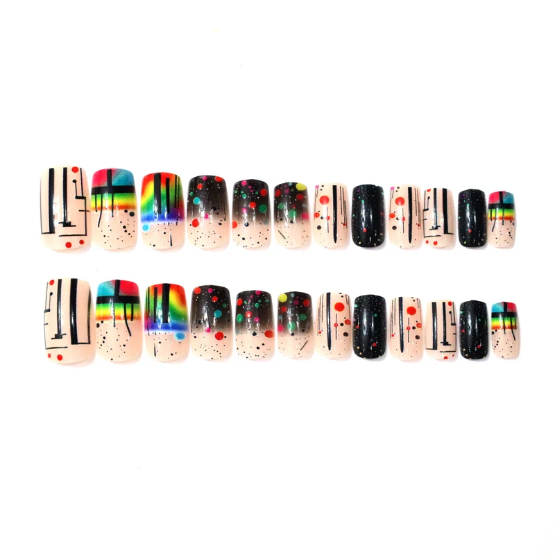 Artistic Neon Acrylic Nail Art Stornfield