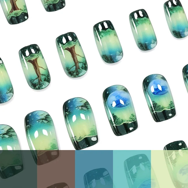 Artistic Nature-Inspired Nail Art Enhancements Stornfield