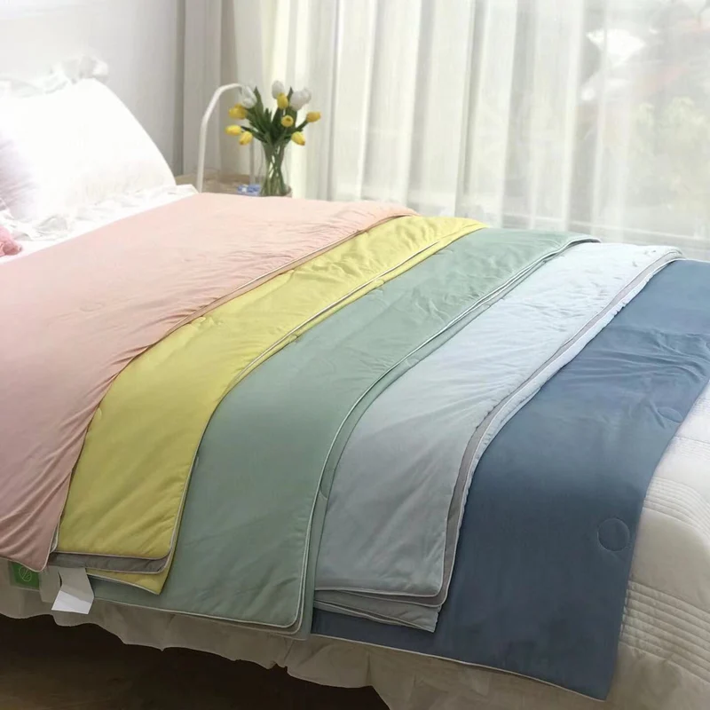 Light Reversible Summer Comforter with Cooling Microfiber Filling Stornfield