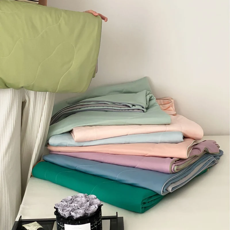 Light Reversible Summer Comforter with Cooling Microfiber Filling Stornfield