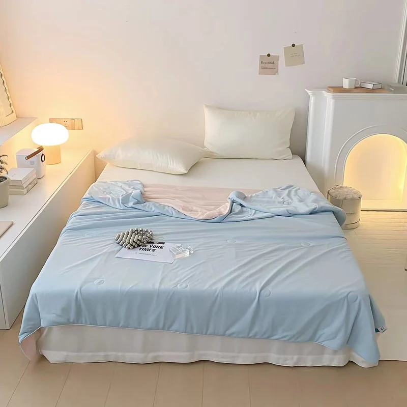 Light Reversible Summer Comforter with Cooling Microfiber Filling Stornfield