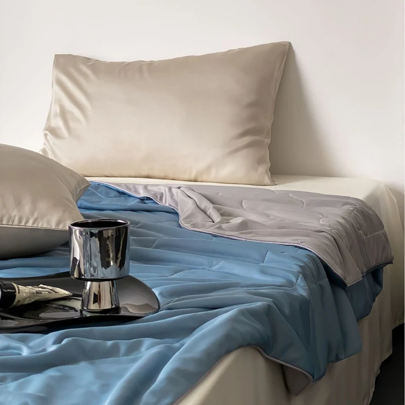 Light Reversible Summer Comforter with Cooling Microfiber Filling Stornfield