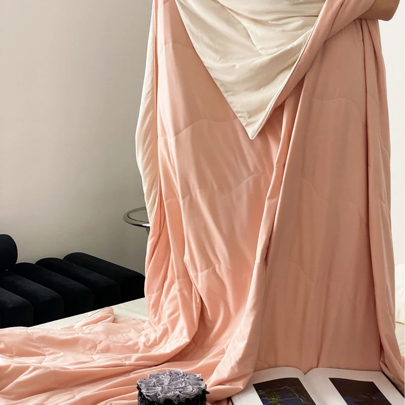 Light Reversible Summer Comforter with Cooling Microfiber Filling Stornfield