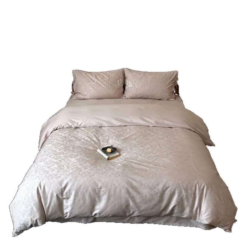 Jacquard bedding set with embroidered pillowcases and silk-soft touch Stornfield