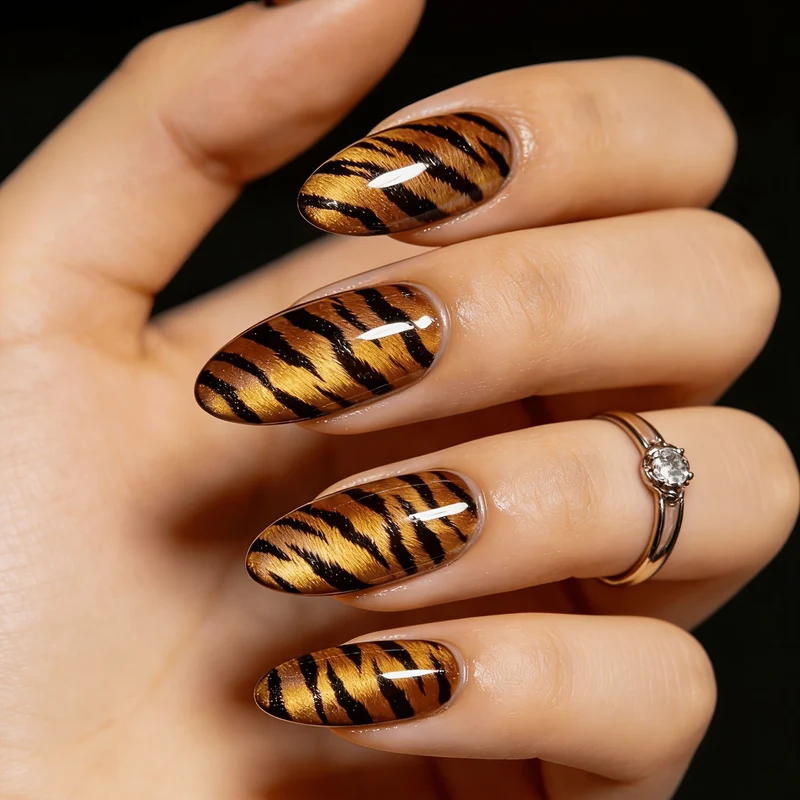 Wild Animal Print Acrylic Nail Art Enhancements Stornfield