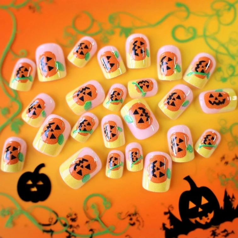 Whimsical Halloween Pumpkin Nail Art Stornfield