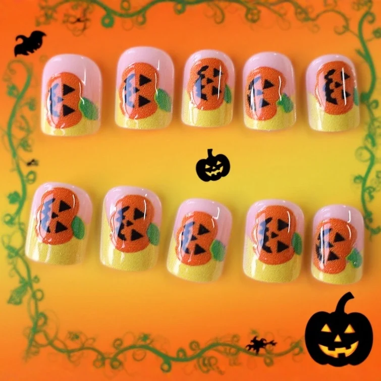 Whimsical Halloween Pumpkin Nail Art Stornfield