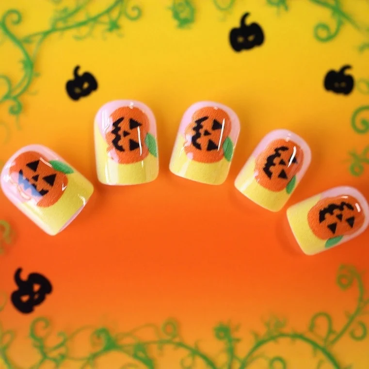 Whimsical Halloween Pumpkin Nail Art Stornfield